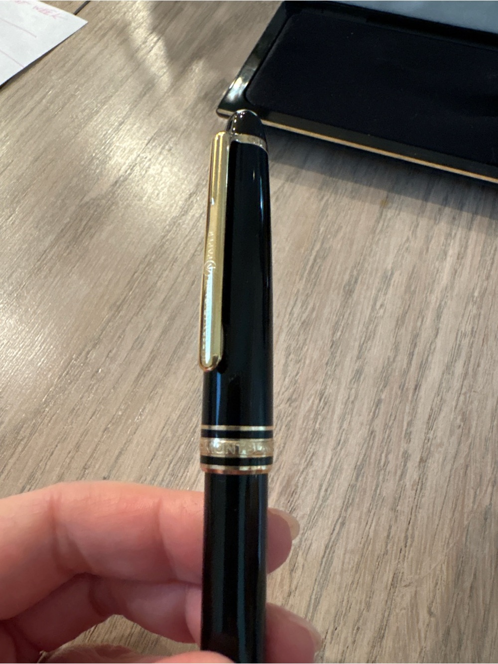 Mont Blanc Black and Gold Ballpoint Pen in Presentation Case - Picture 4 of 6